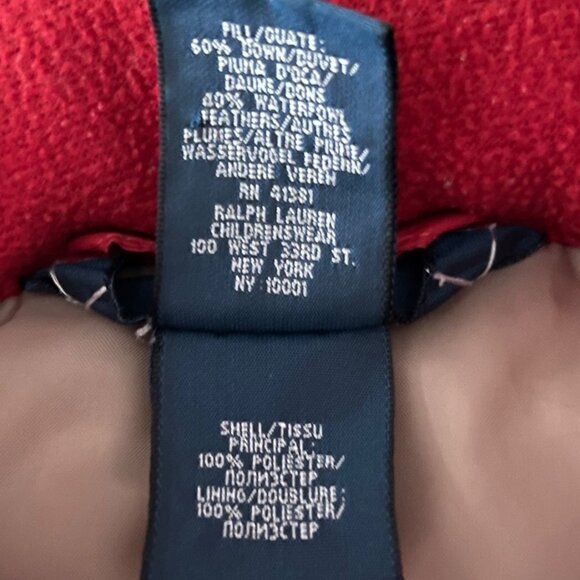 Polo By Ralph Lauren Boys Red Down Puffer Jacket Size 18M Hooded Winter Coat - Picture 15 of 16